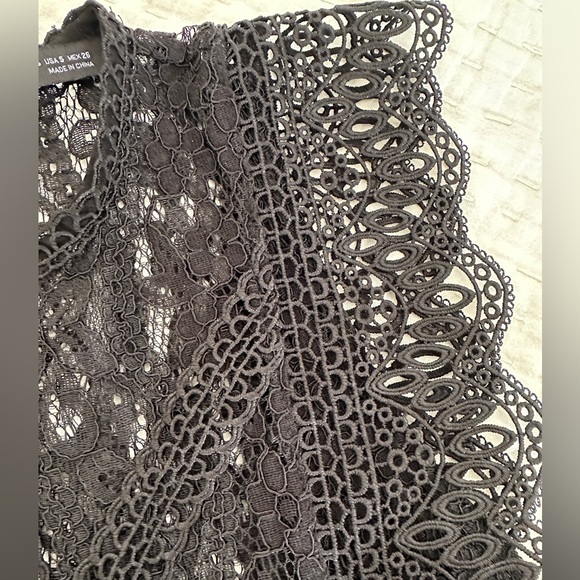 Zara Black Lace Crochet Blouse - Picture 3 of 9